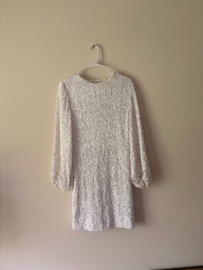 Rosedress White Sequin Crewneck Top